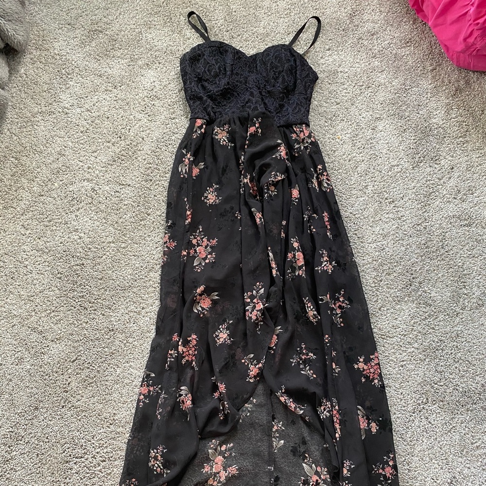 Floral high-low dress, sz S
